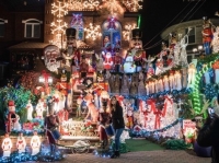Mom and Me Dyker Heights Chrismtas Lights